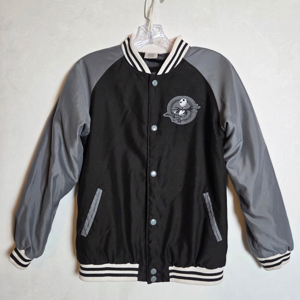 Disney Nightmare Before Christmas Jack Skellington Varsity Bomber Jacket Kids